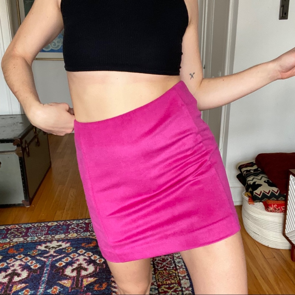 Wool Blend Hot Pink Skirt